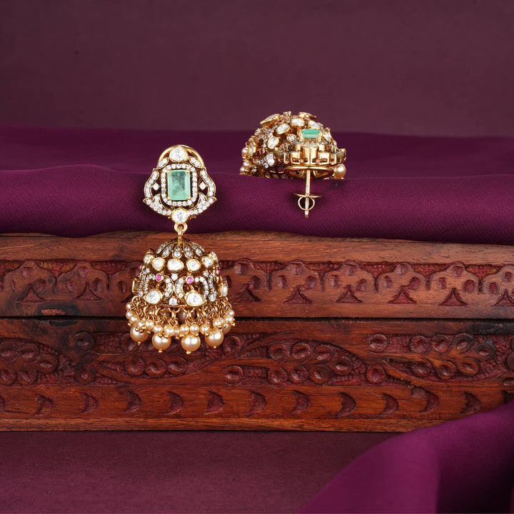 Gleaming Moissanite Jhumkas