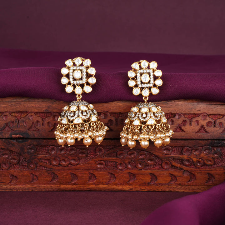 Glitz Moissanite Jhumkas