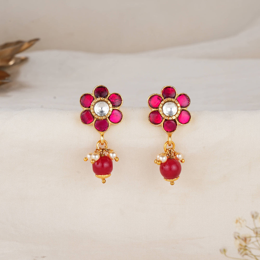 Floral Kundan Drops