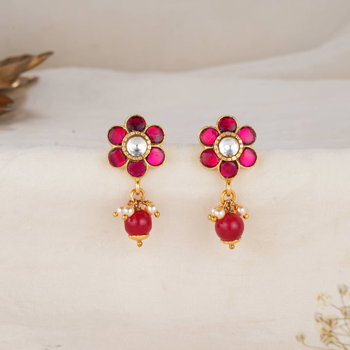 Floral Kundan Drops
