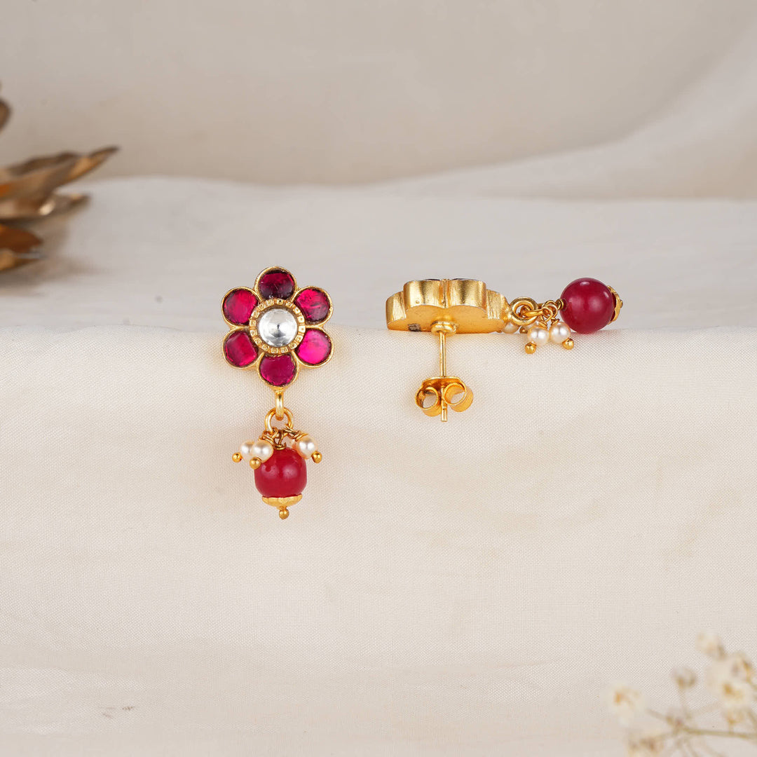 Floral Kundan Drops
