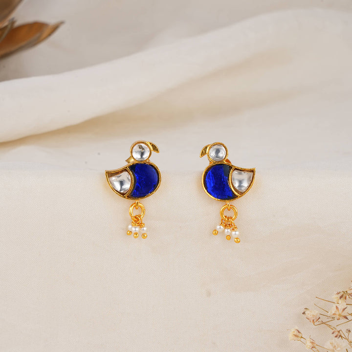 Dual Birds Kundan Drops