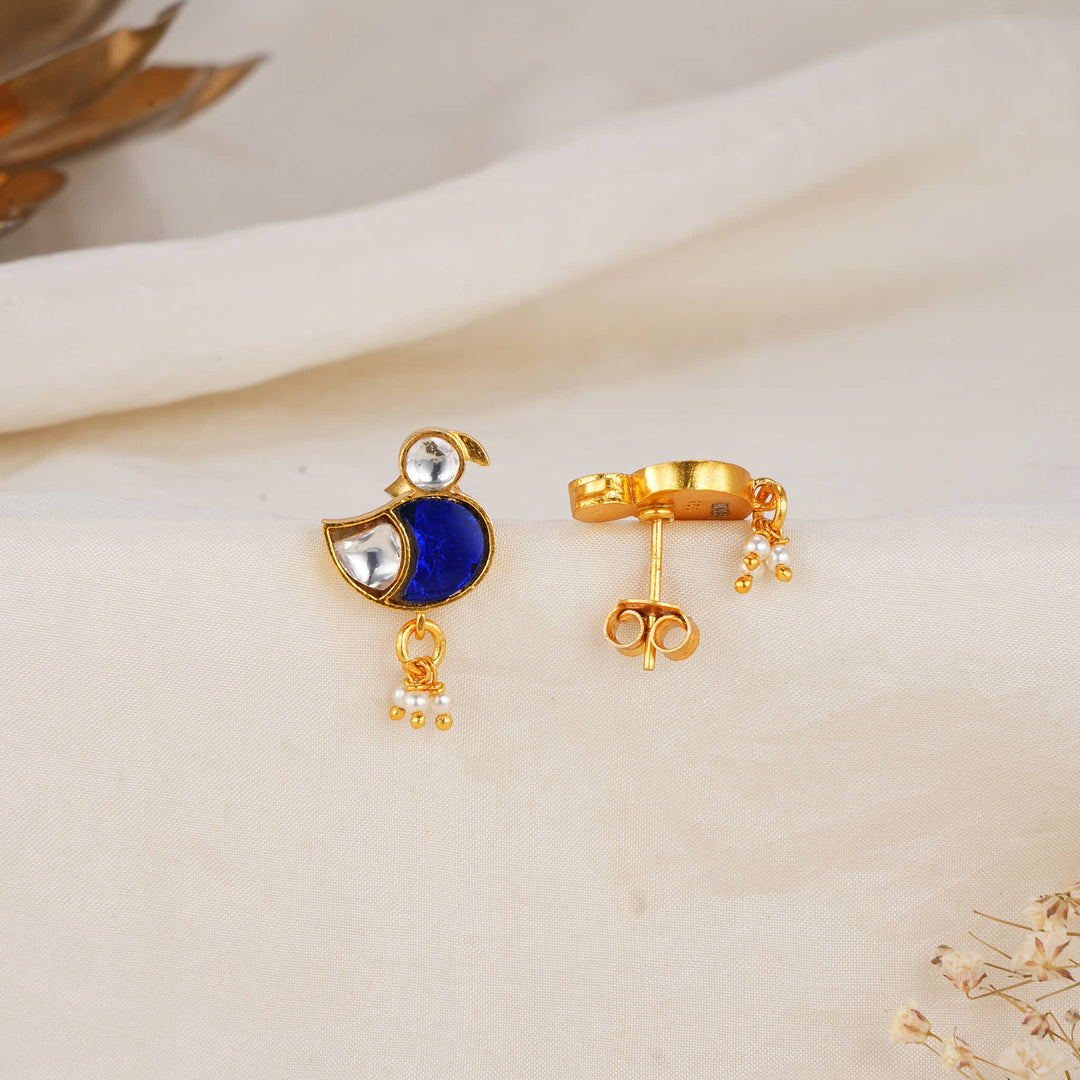 Dual Birds Kundan Drops