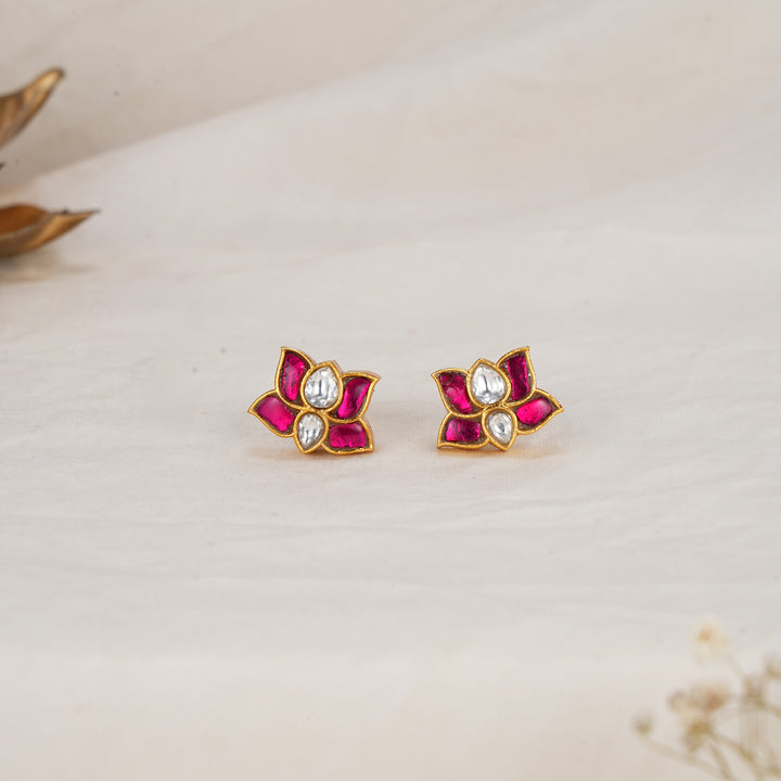 Mini Lotus Kundan Studs