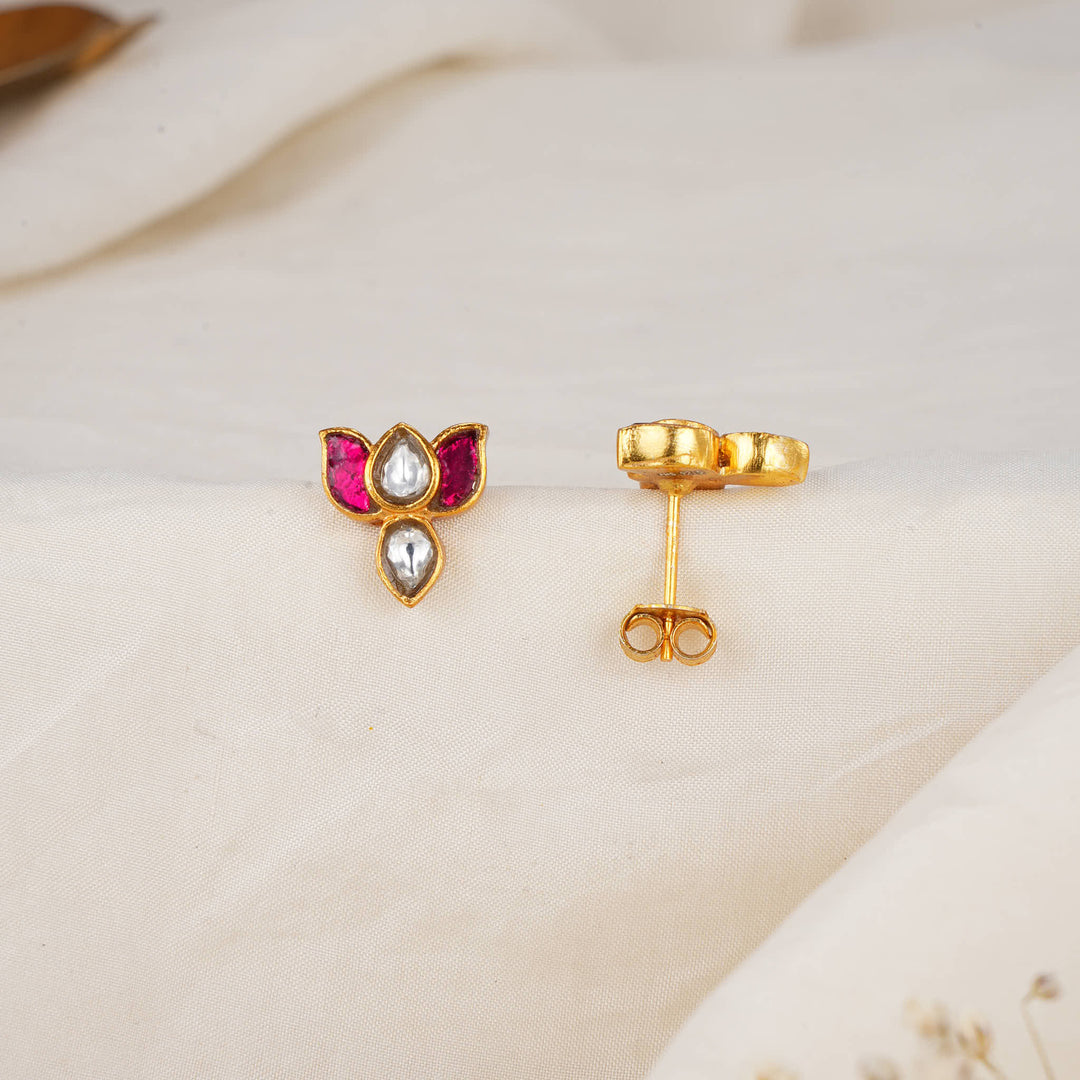 Little Lotus Kundan Studs