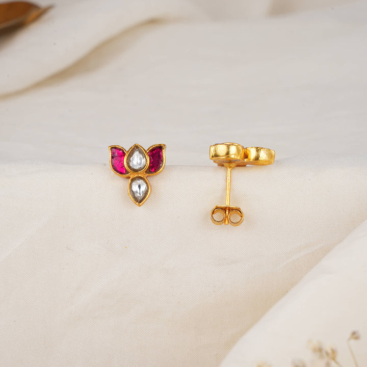 Little Lotus Kundan Studs