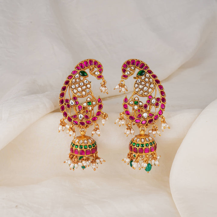 Grandeur Kundan Ear Cuff Jhumkas