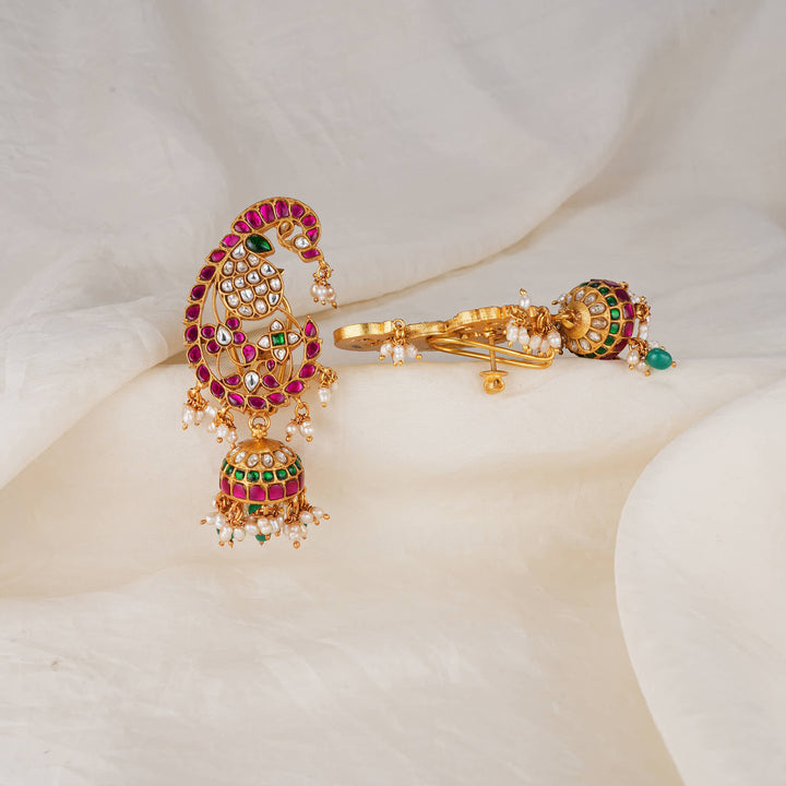 Grandeur Kundan Ear Cuff Jhumkas