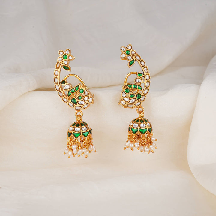 Trendy Glow Kundan Ear Cuff Jhumkas