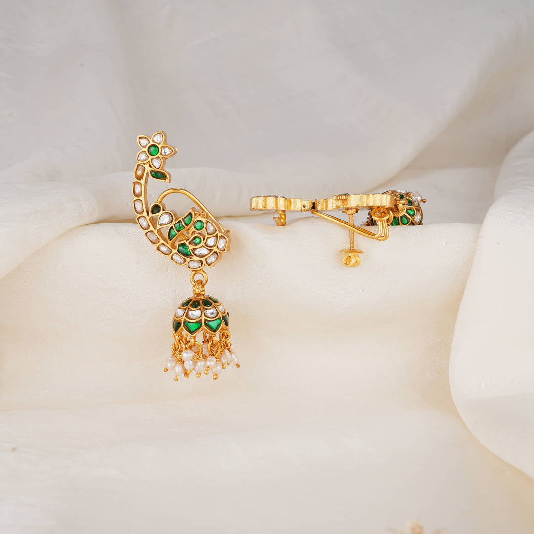 Trendy Glow Kundan Ear Cuff Jhumkas