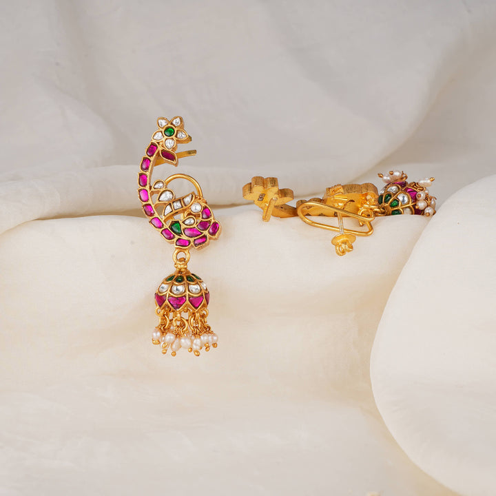 Elegant Kundan Ear Cuff Jhumkas