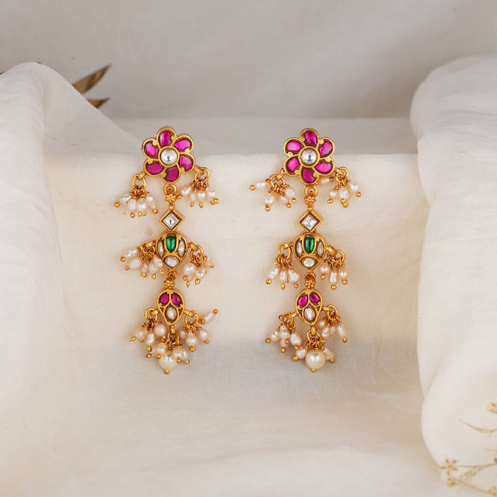 Tanisha Kundan Long Earrings
