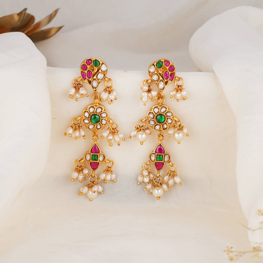 Trishikha Kundan Long Earrings