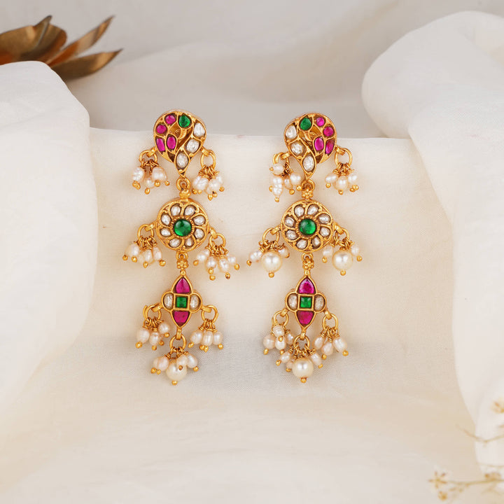 Trishikha Kundan Long Earrings