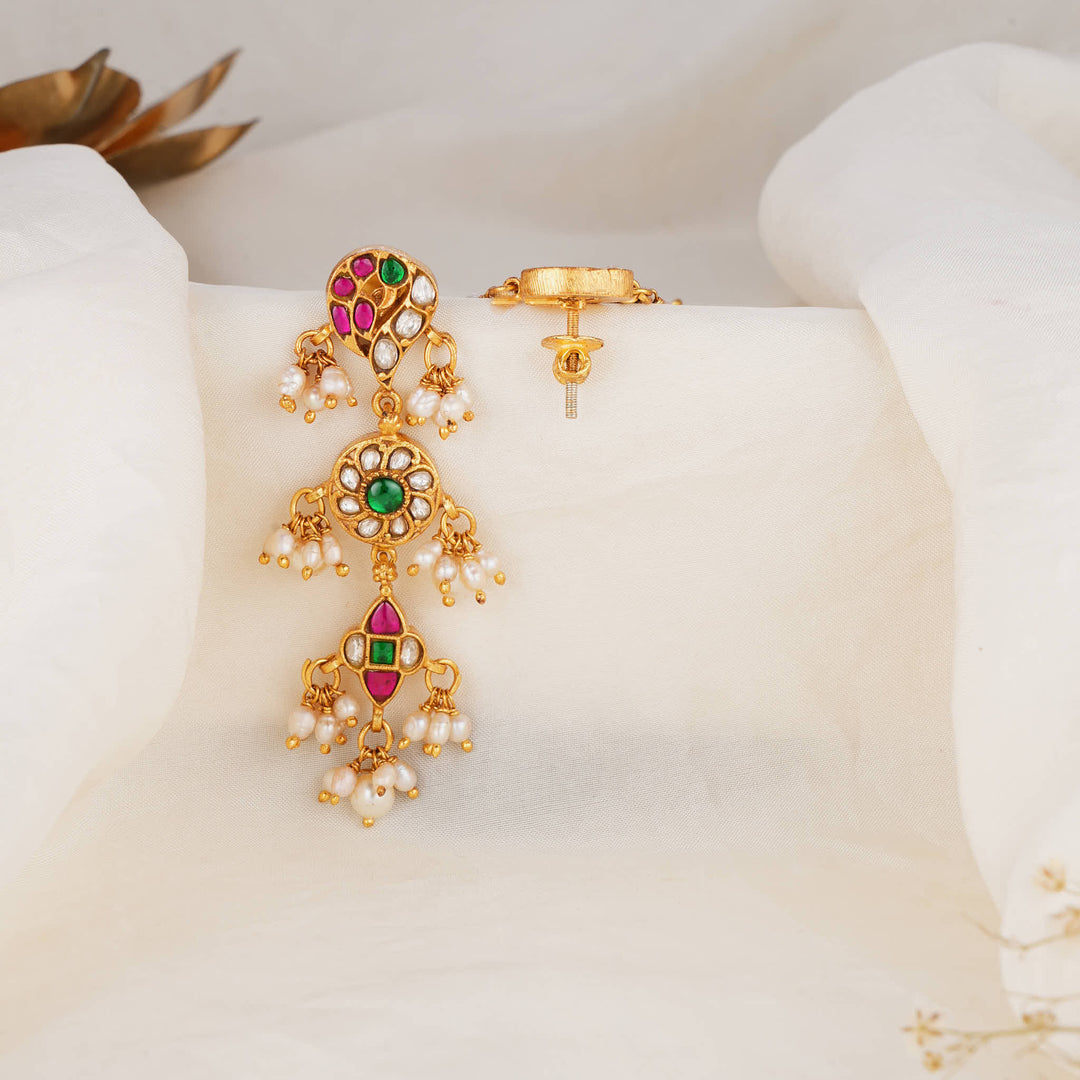 Trishikha Kundan Long Earrings