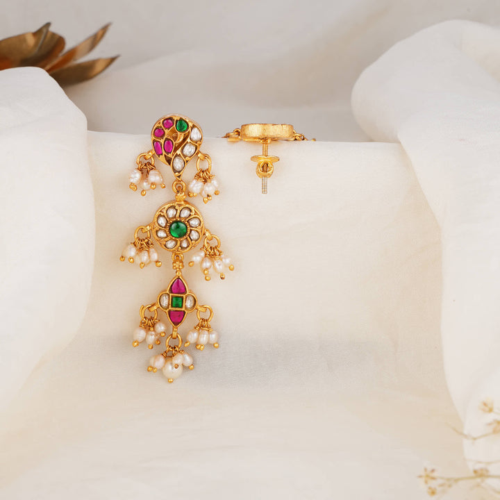 Trishikha Kundan Long Earrings