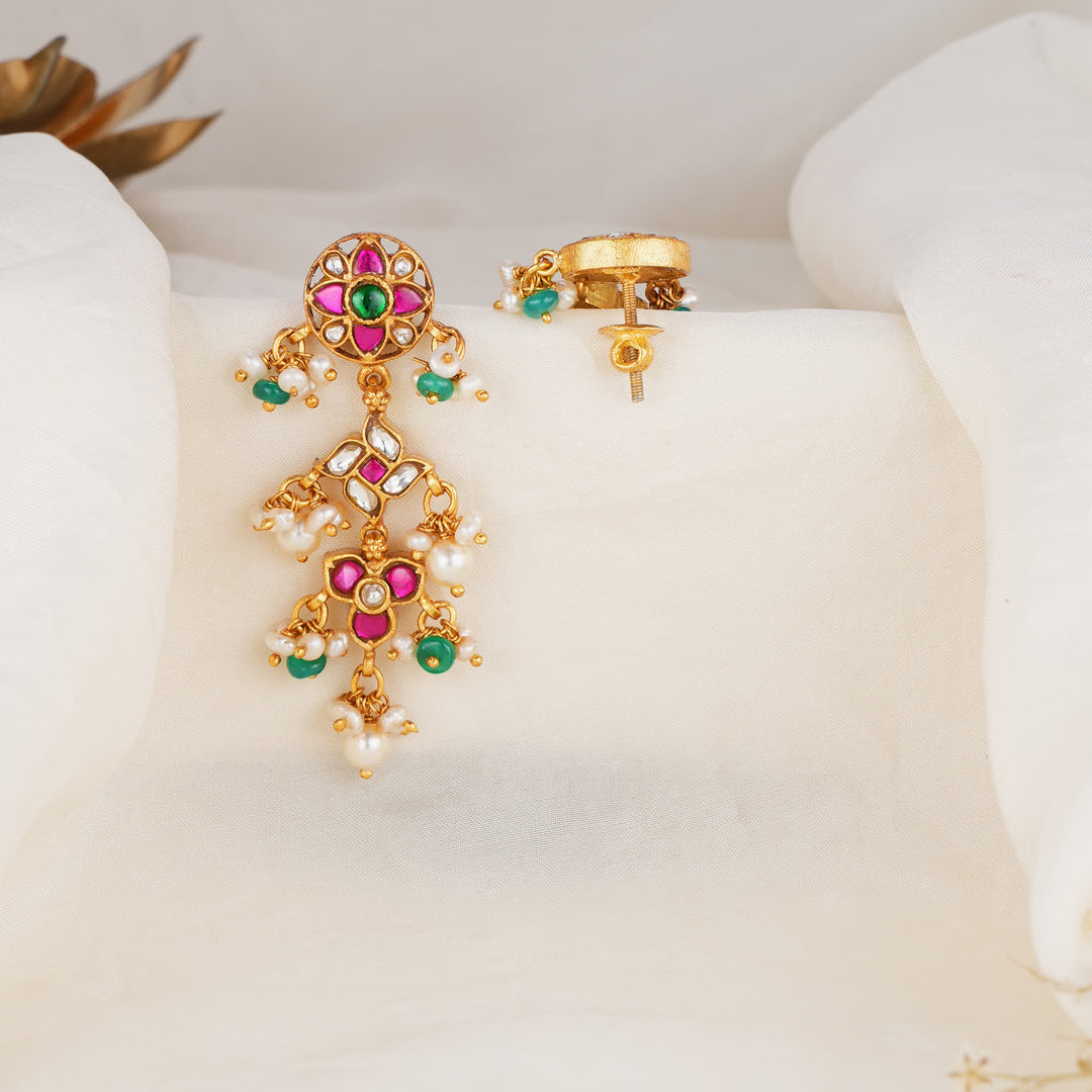 Yalisha Kundan Long Earrings