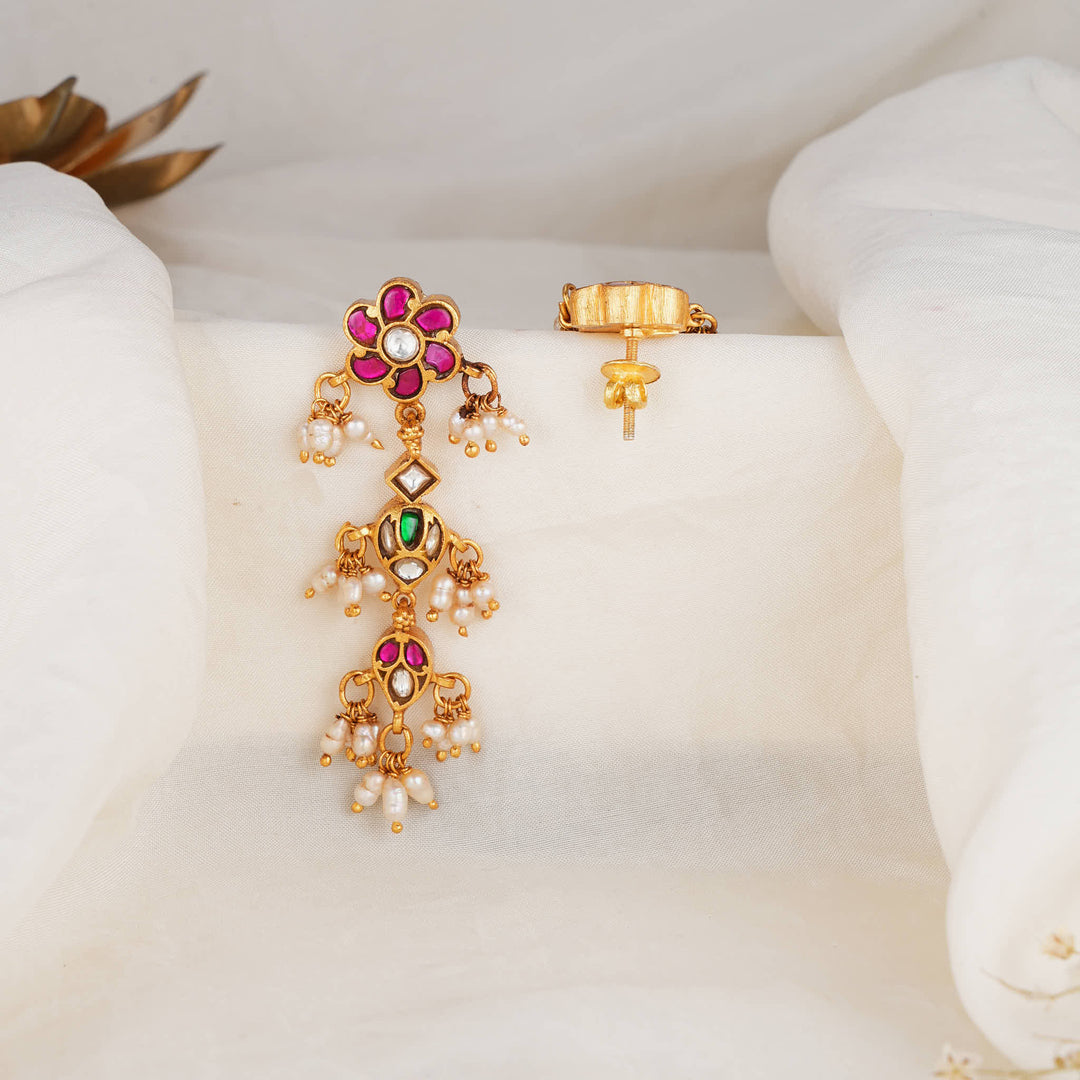 Elegant Kundan Long Earrings