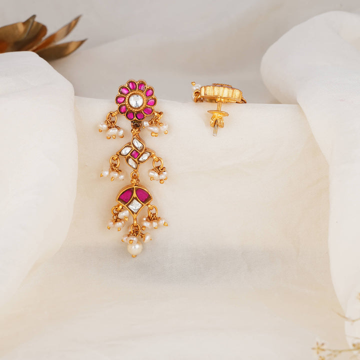 Yalisha Kundan Long Earrings