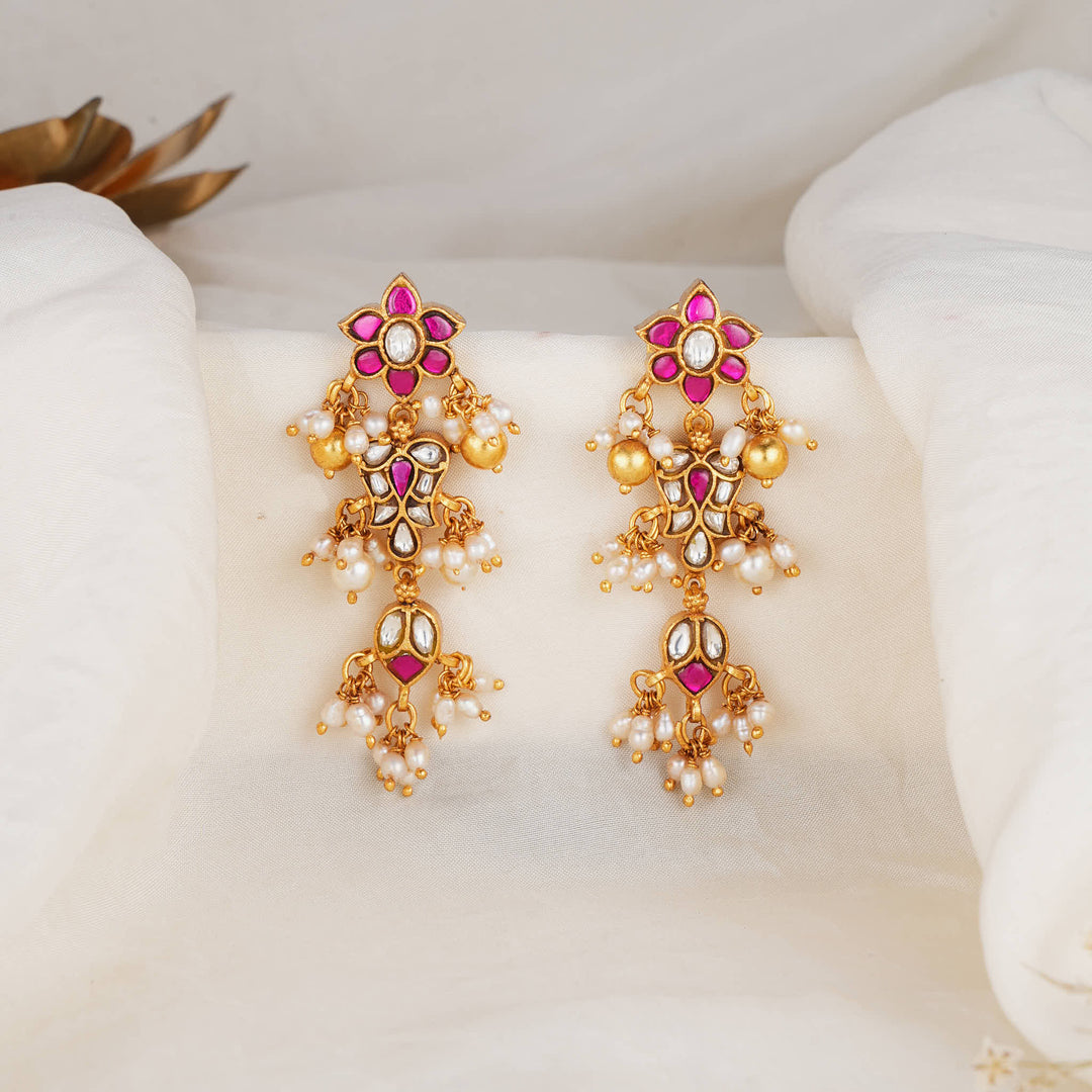 Lakshitha Kundan Long Earrings