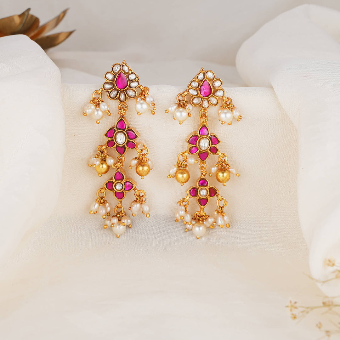 Manjari Kundan Long Earrings