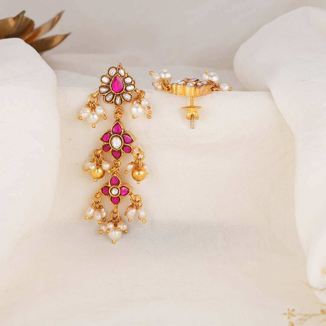 Manjari Kundan Long Earrings