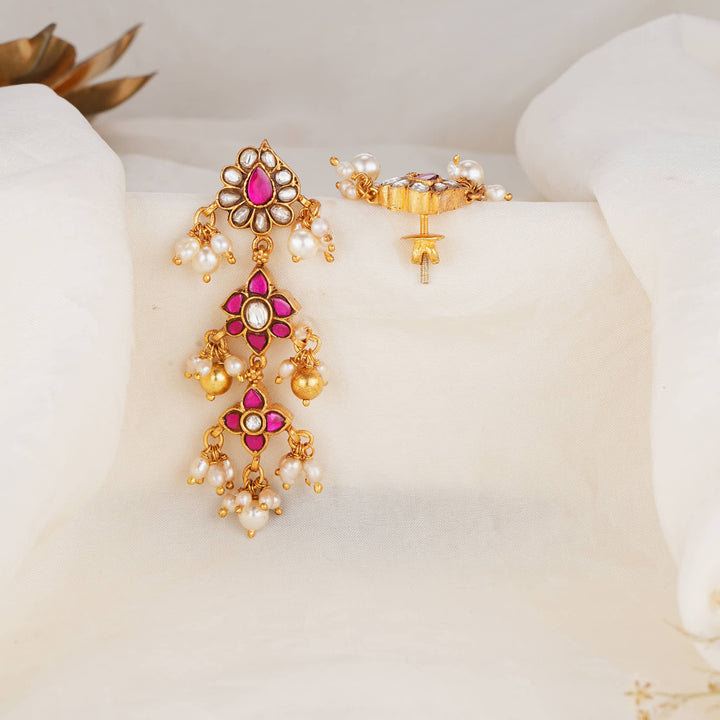 Manjari Kundan Long Earrings
