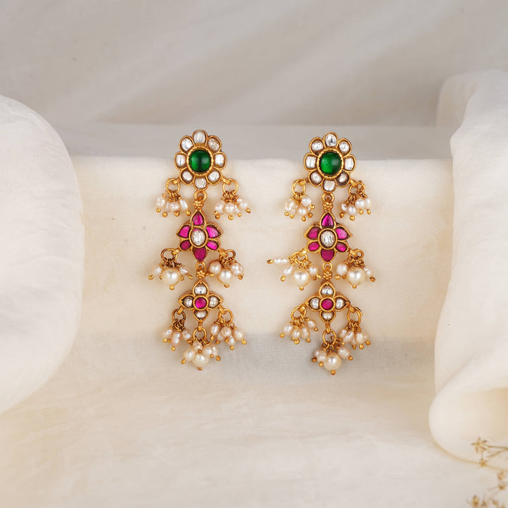 Lahisha Kundan Long Earrings
