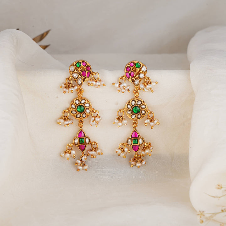 Vinita Kundan Long Earrings