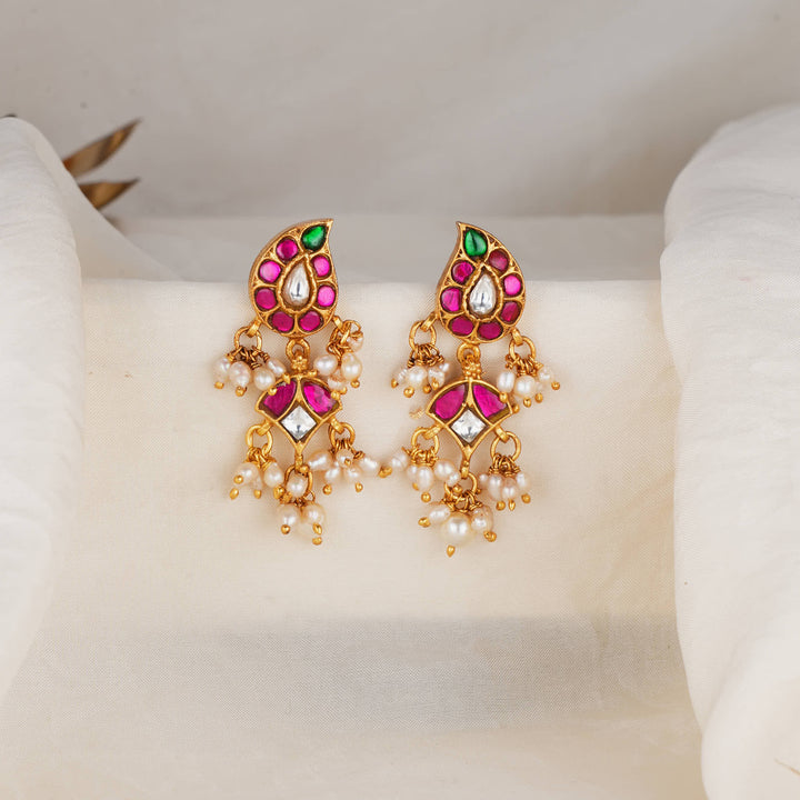 Mango Design Kundan Long Earrings