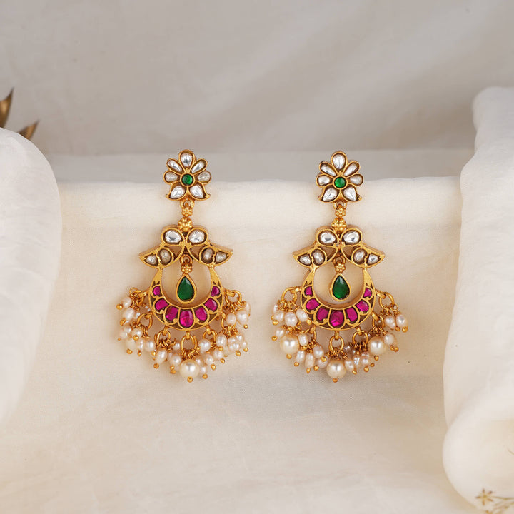 Nithusha Kundan Long Earrings