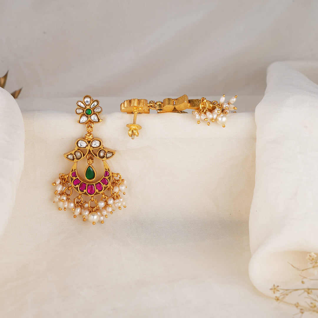 Nithusha Kundan Long Earrings