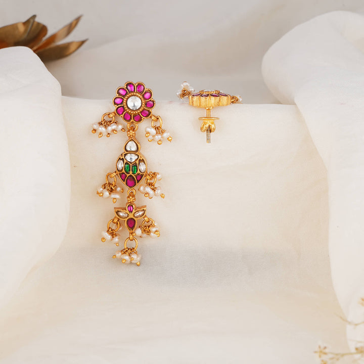Henisha Kundan Long Earrings
