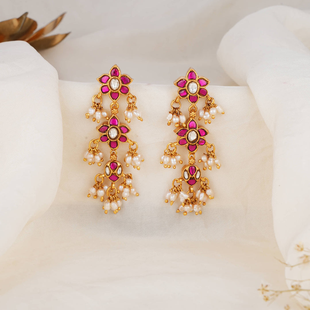 Nishanthi Kundan Long Earrings