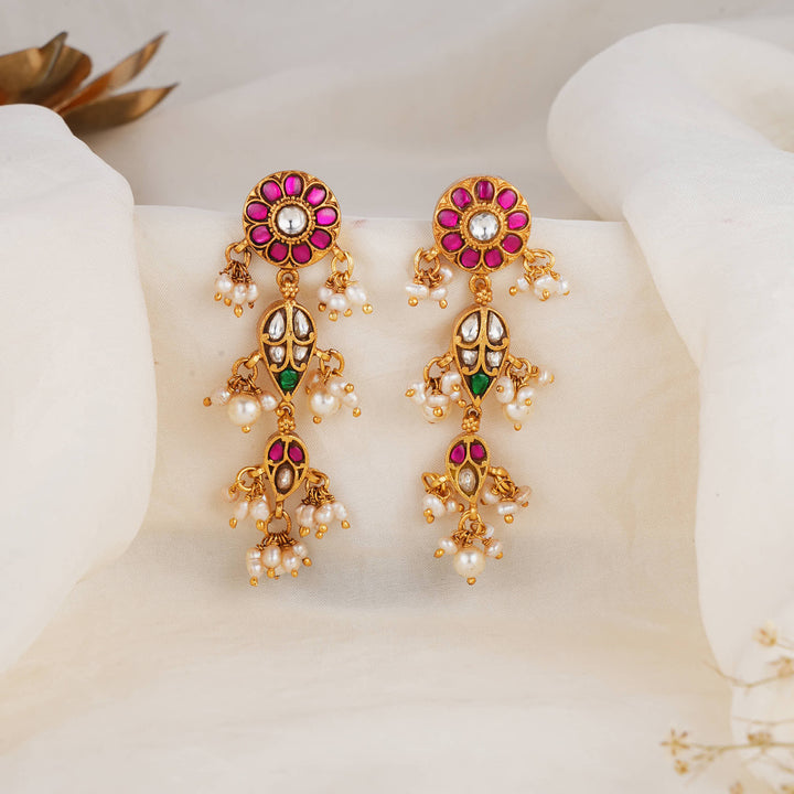 Pranita Kundan Long Earrings