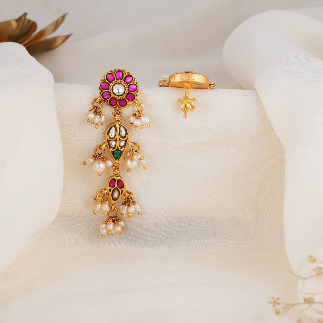 Pranita Kundan Long Earrings