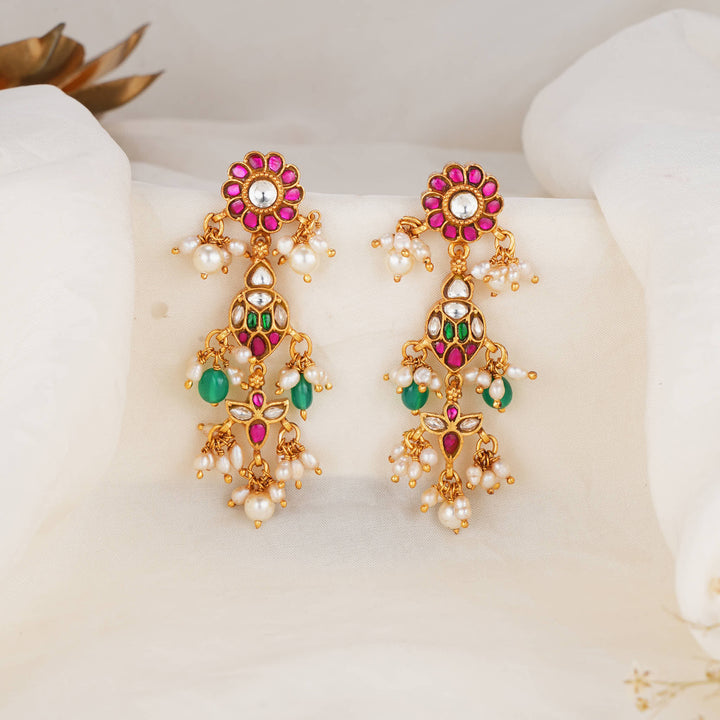 Darshikha Kundan Long Earrings
