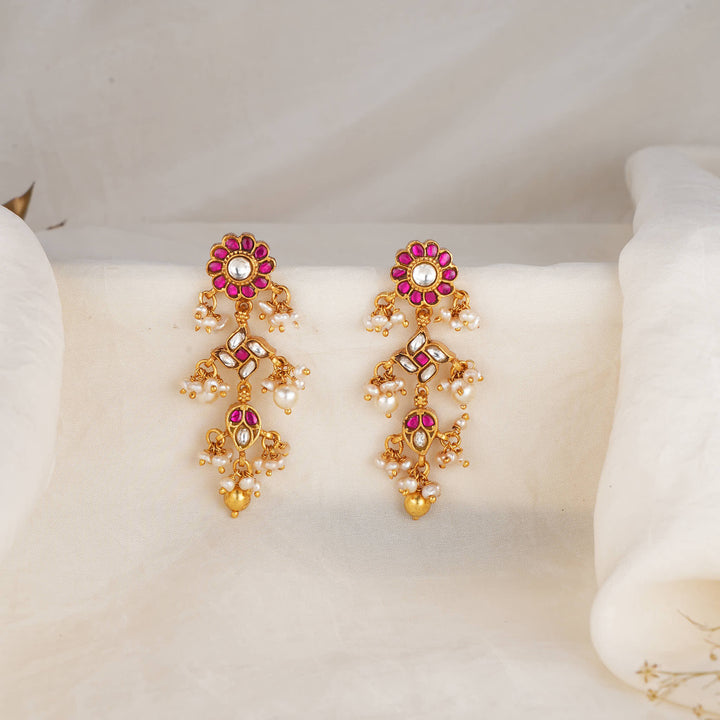 Yaalisha Kundan Long Earrings