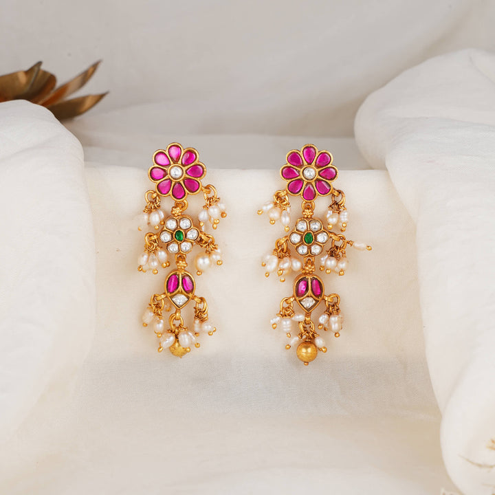 Shrikha Kundan Long Earrings