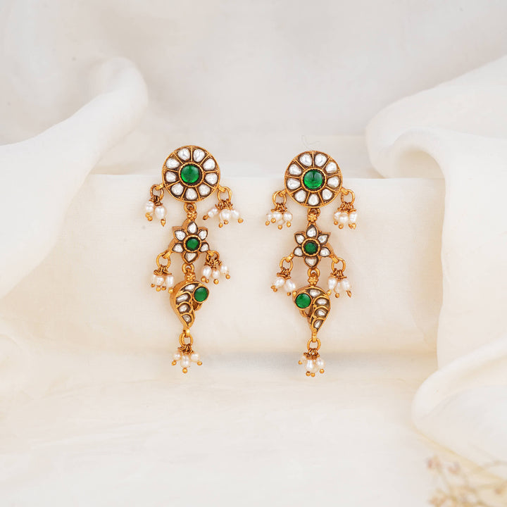 Beautifully Flows Kundan Long Earings