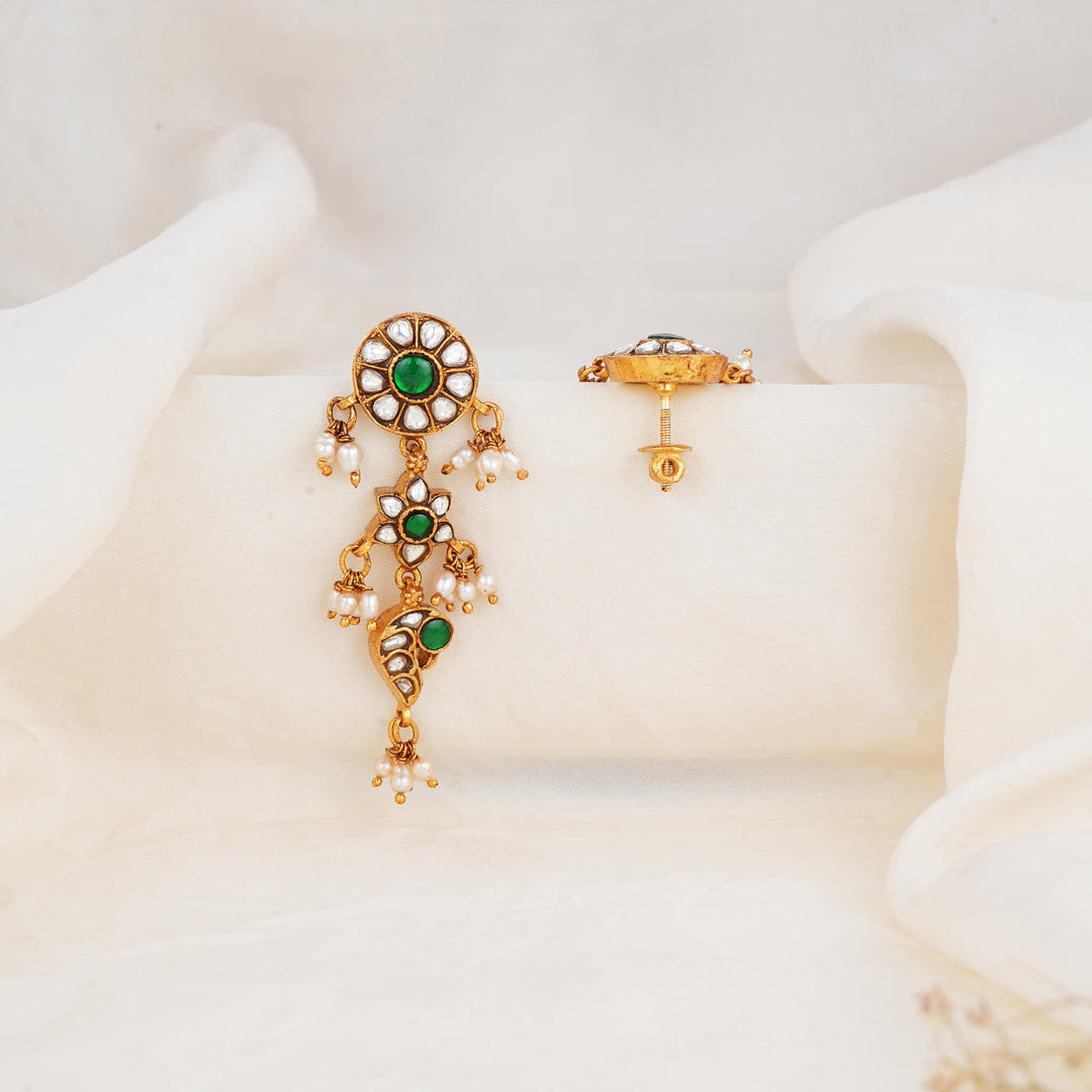 Beautifully Flows Kundan Long Earings