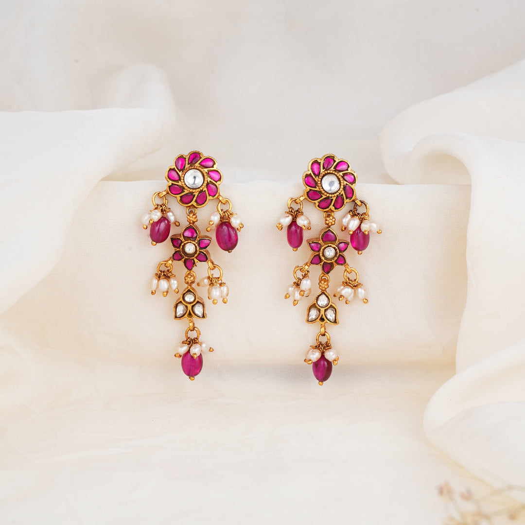 Blooming Beauty Kundan Long Earings