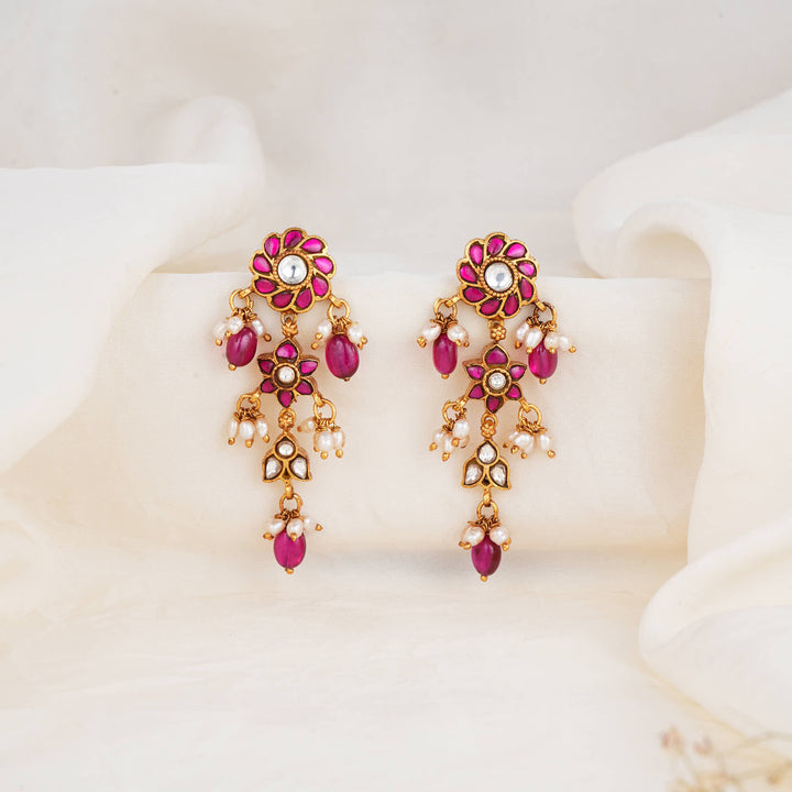 Blooming Beauty Kundan Long Earings