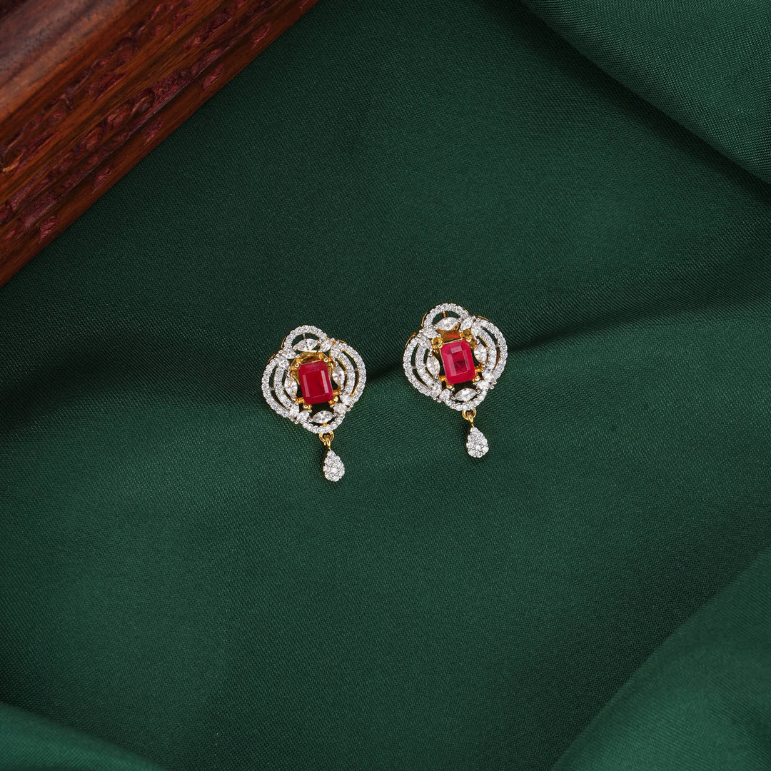 Pretty and Delicate Diamond Design Studs