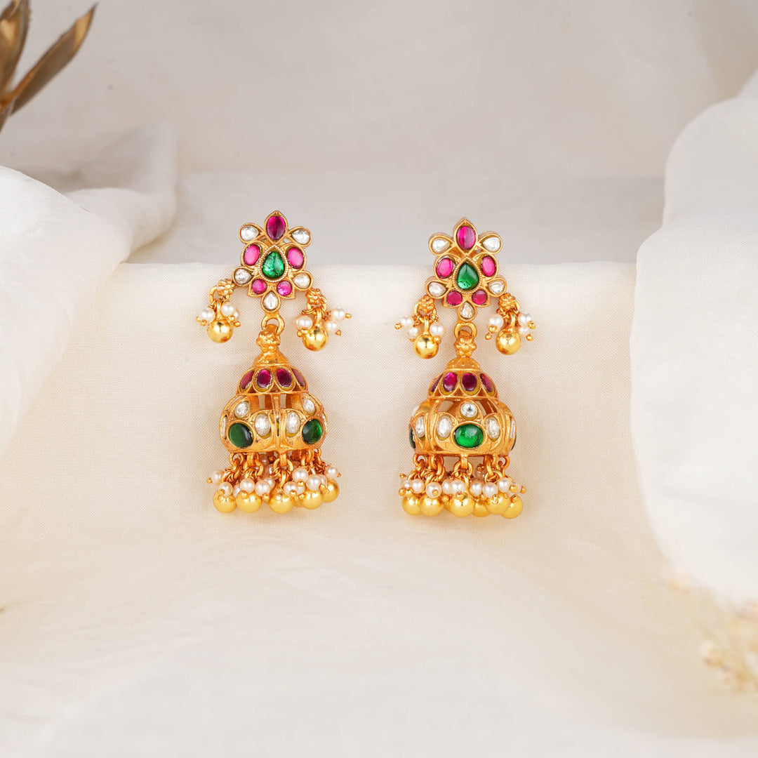 Whimsical Swing Kundan Jhumkas