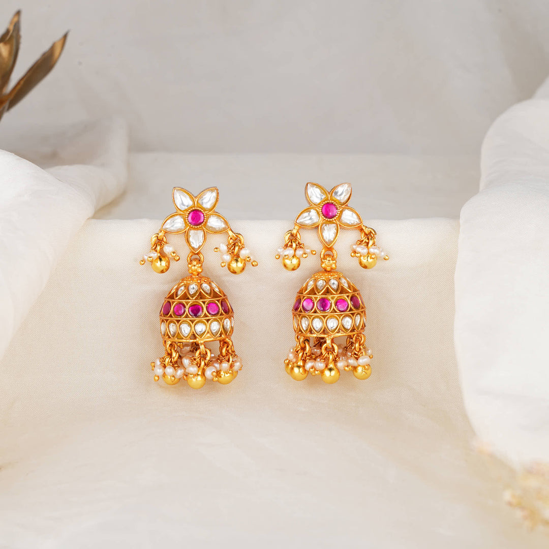 Blossom Flows Kundan Jhumkas