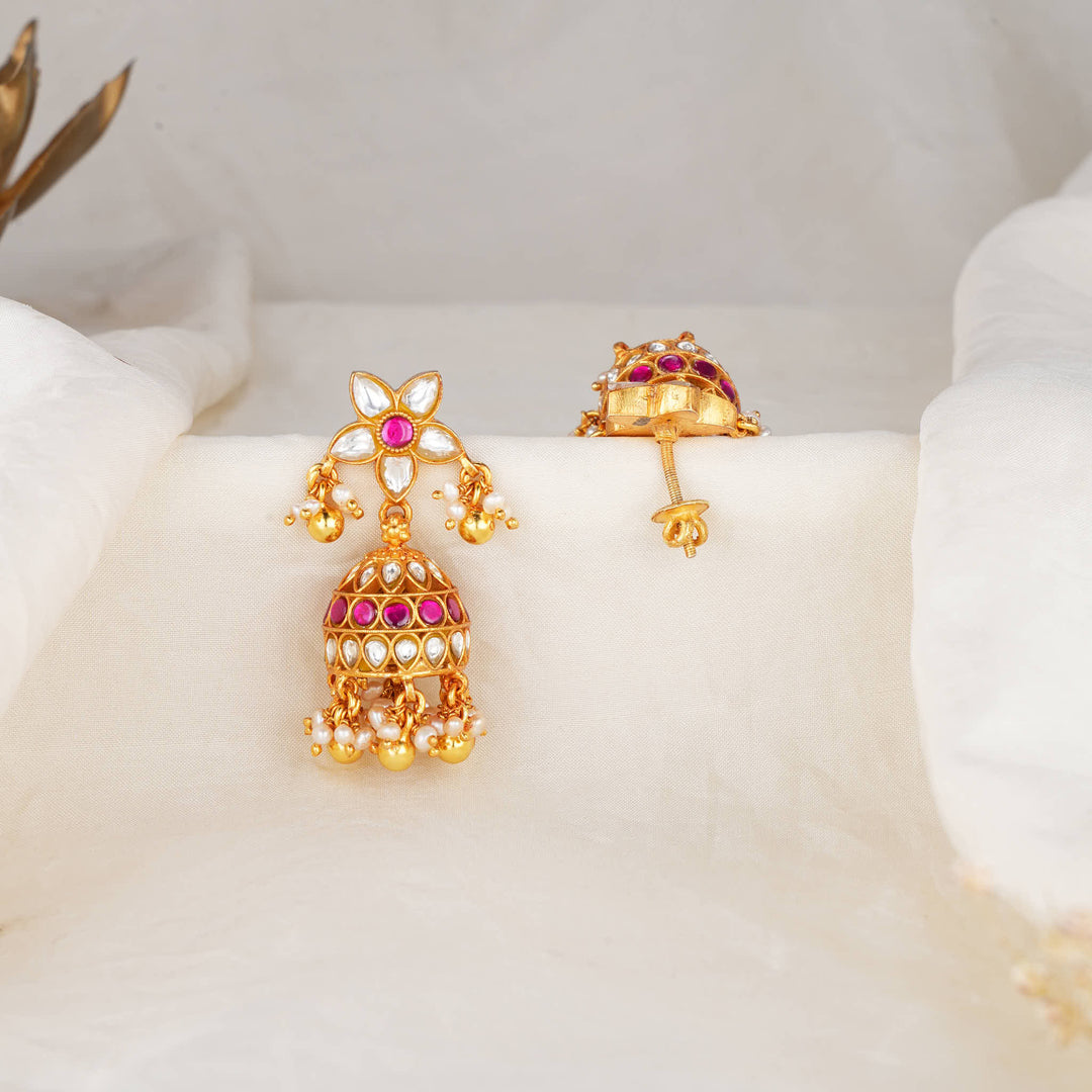 Blossom Flows Kundan Jhumkas