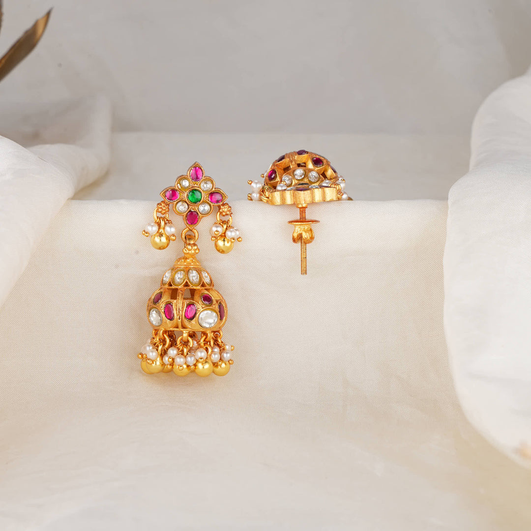 Glowing Kundan Jhumkas