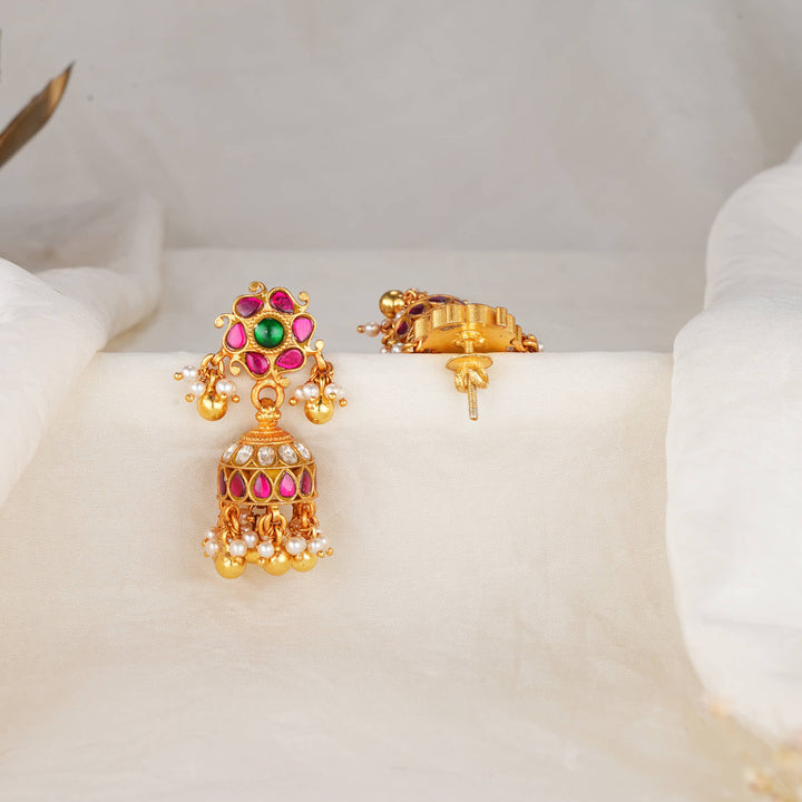 Floral Flow Kundan Jhumkas