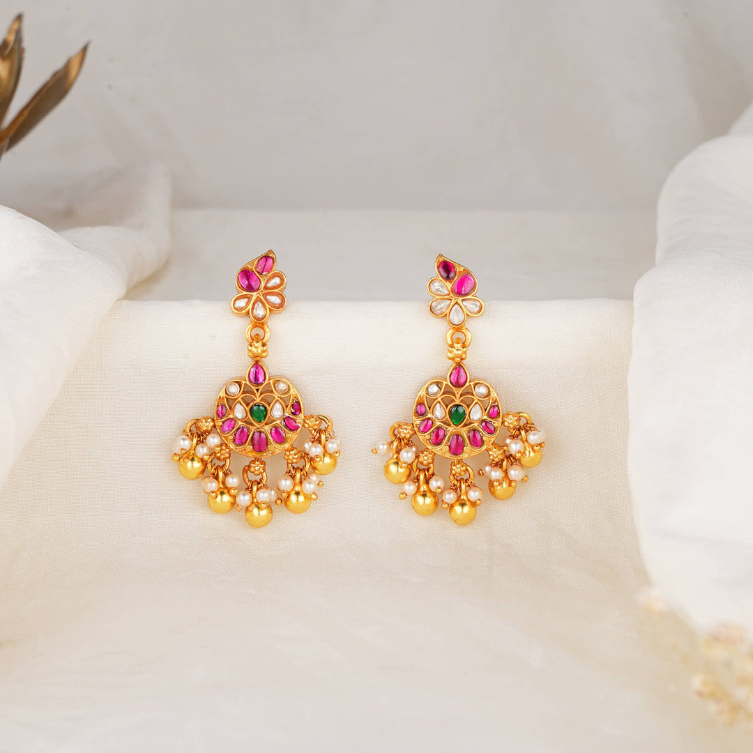 Authentic Kundan Long Earrings